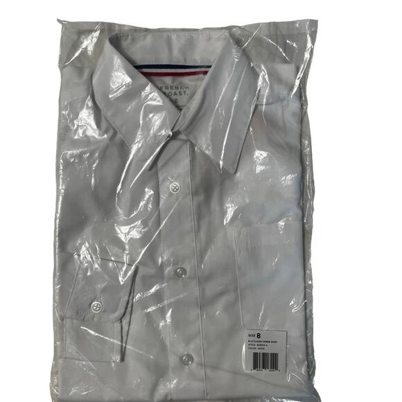 NWT French Toast White Long Sleeve Classic Dress Collared Shirt - Size 8 - Picture 2 of 3